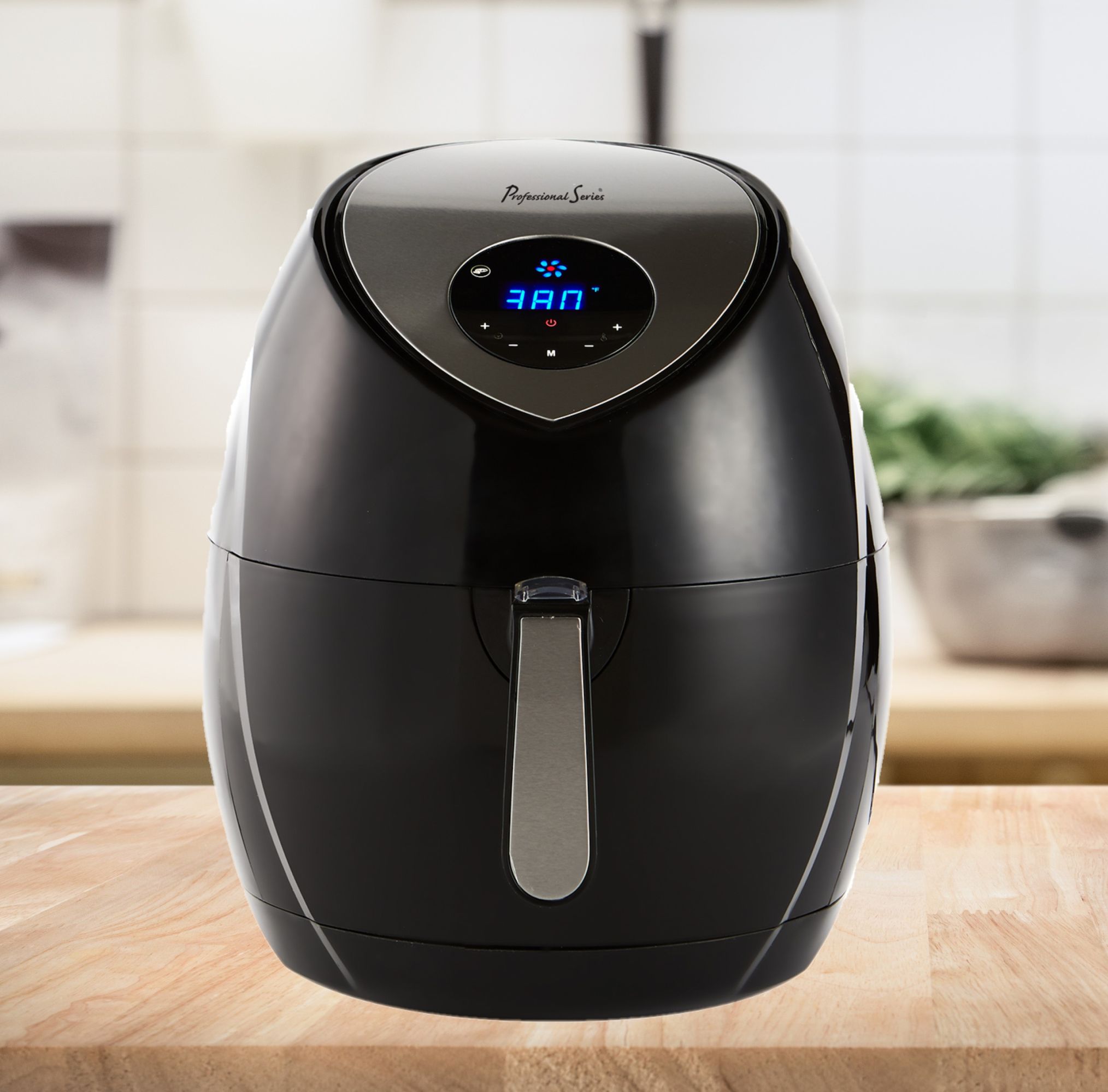 Digital Air Fryer 5.5 Liter Black with Silver Accents Professional Series