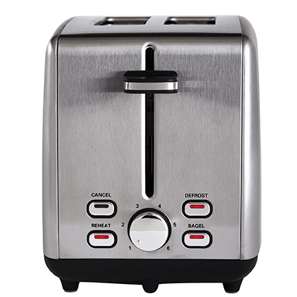 Toaster, 2-Slice, Wide Slot, Stainless Steel